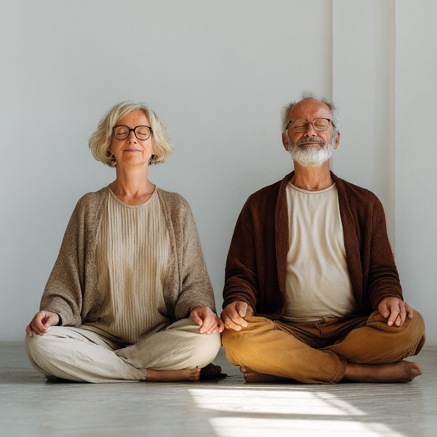 Групова йога сесия с възрастни участници